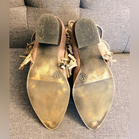 Mossimo Suede Thick heeled Pointed Toe, Fringe Booties - Picture 10 of 10